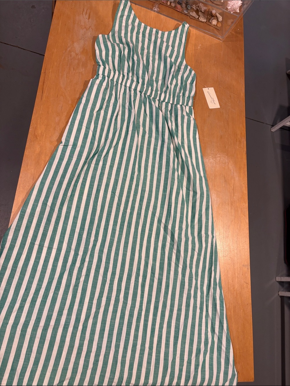 Universal Thread ~ Green and White Striped Sleeveless Maxi Dress Sundress